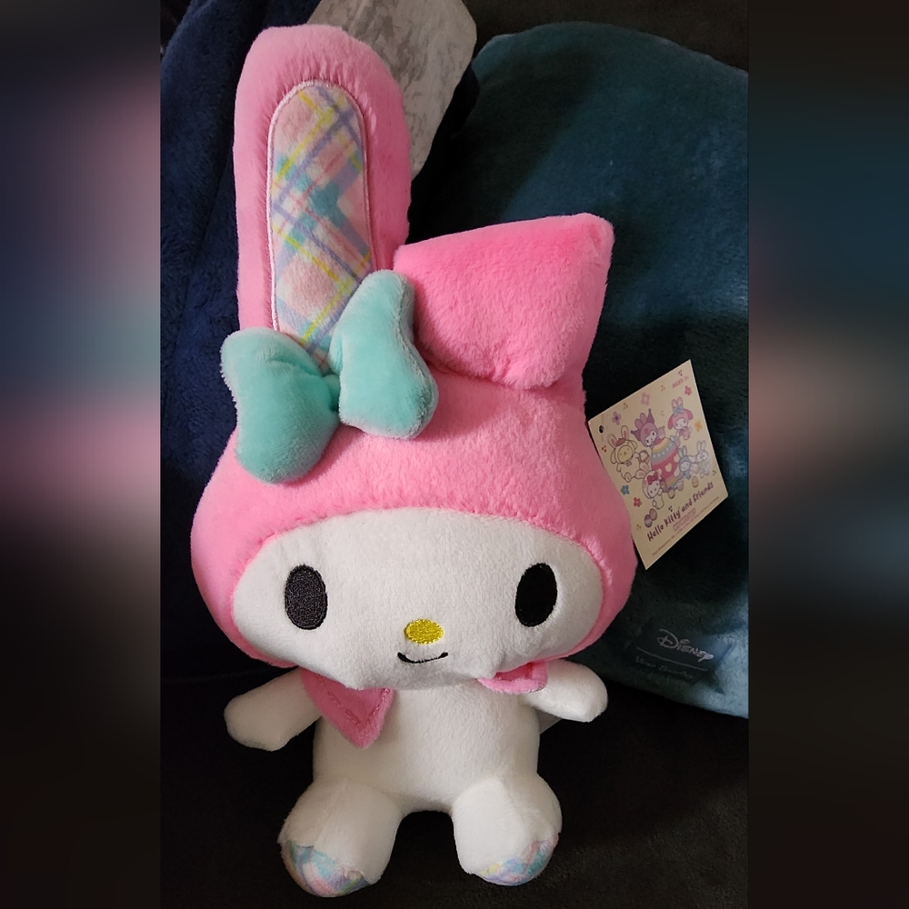 NWT Sanrio My Melody Hello Kitty And Friends 2024 Easter Pink Bunny Plush 11"